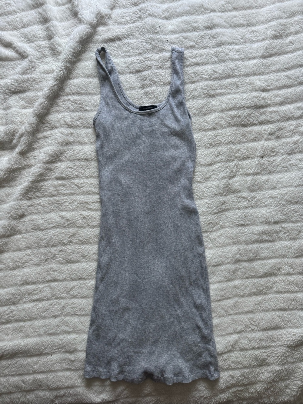 Ribbed Tank Dress in Heather Gray